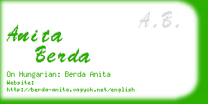 anita berda business card